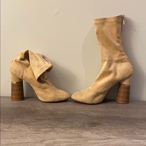 Tan Calf Height Boots